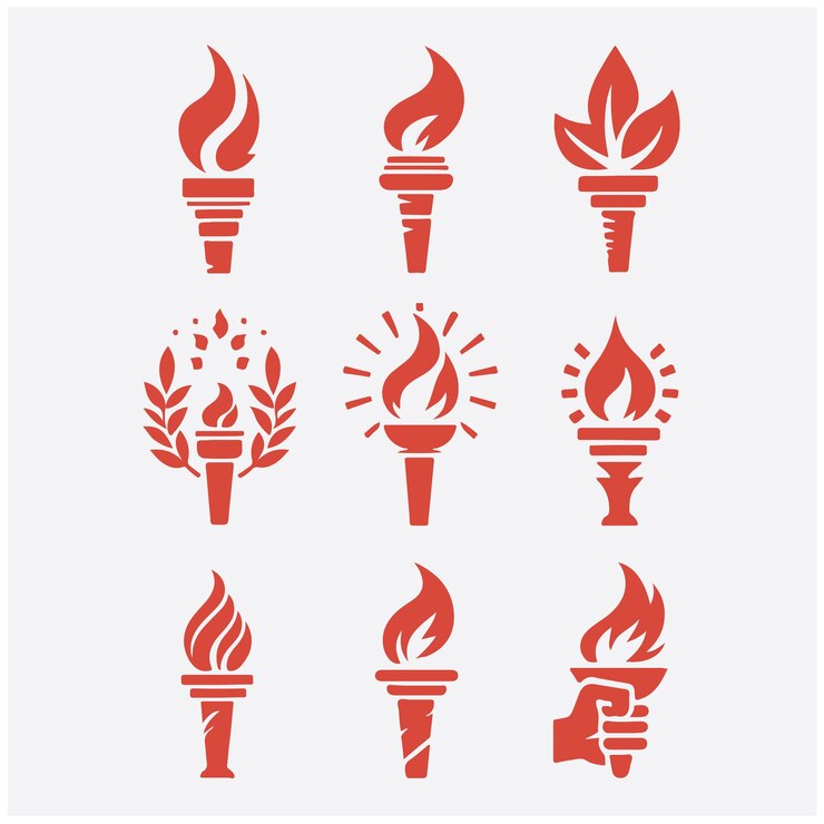 Vector el logotipo de la colección de la antorcha