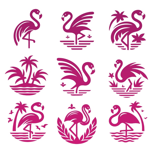 El logotipo de la colección de flamencos