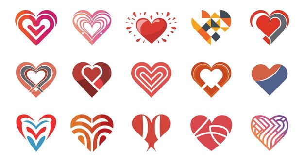 El logotipo de la colección Heart1 diseños modernos para negocios