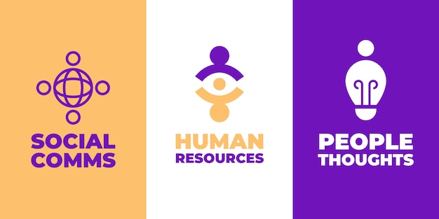 Logotipo de la colección de recursos humanos dibujado a mano