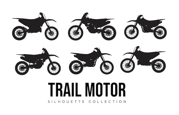 Vector logotipo de la colección de silueta de motor trail