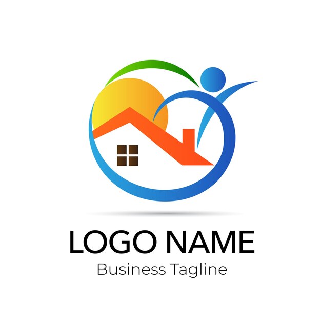 Logotipo Colección de vectores de plantillas de diseño de construcción de edificios inmobiliarios