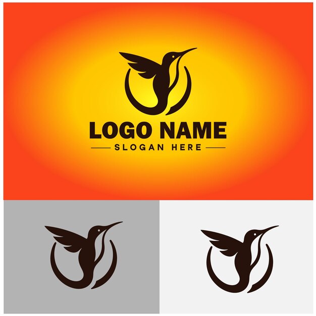 Vector logotipo de colibrí, arte vectorial, gráficos de íconos para la marca de la empresa, ícono comercial, plantilla de logotipo de colibrí