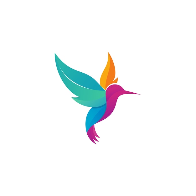 Logotipo de colibrí colorido moderno