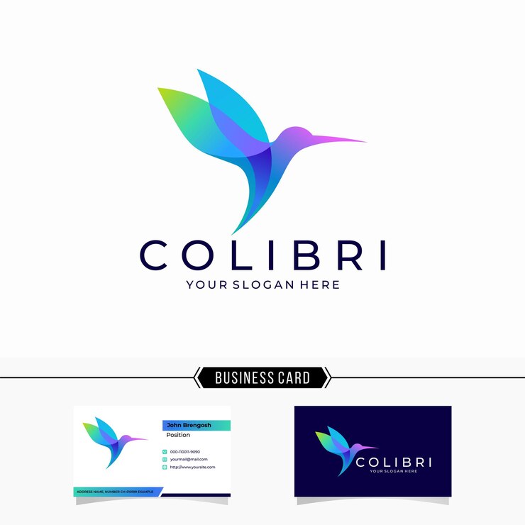 Logotipo de colibrí colorido moderno