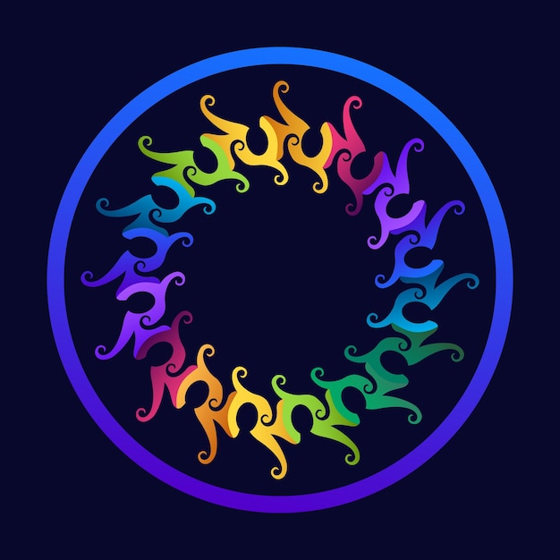 Logotipo de color de adorno de círculo