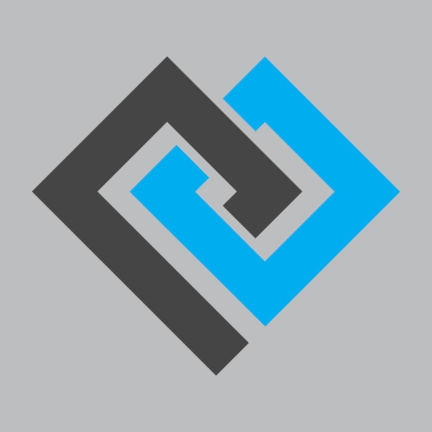 Vector logotipo de color azul y gris vector gratuito