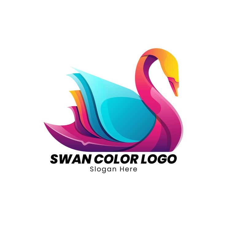 logotipo de color cisne