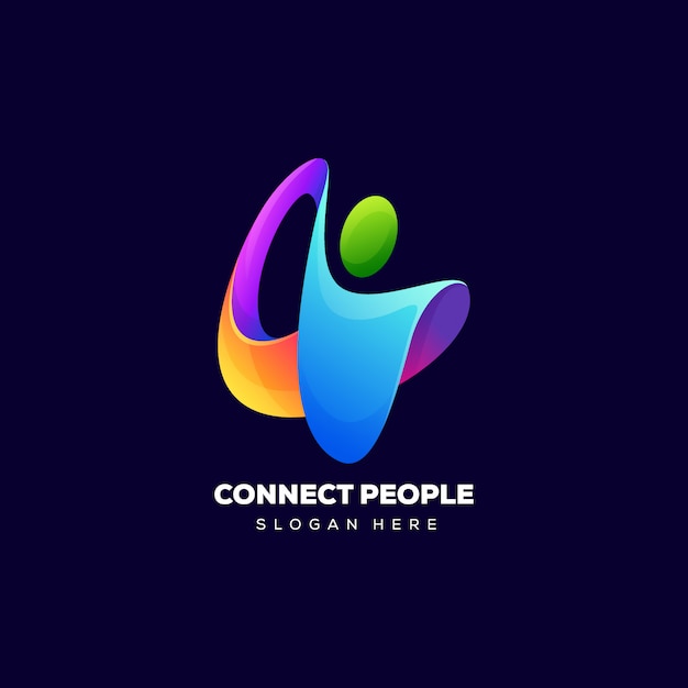 Vector logotipo de color connect people