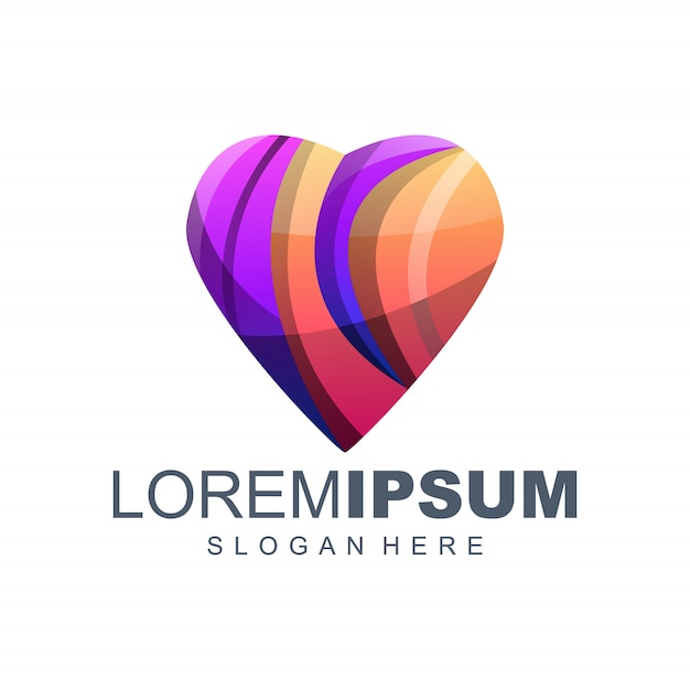 logotipo de color degradado de amor