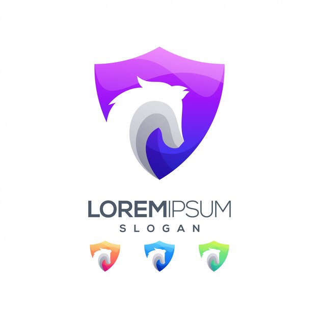 Logotipo de color degradado de caballo