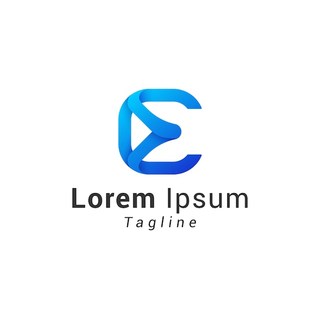 Logotipo de color degradado letra E