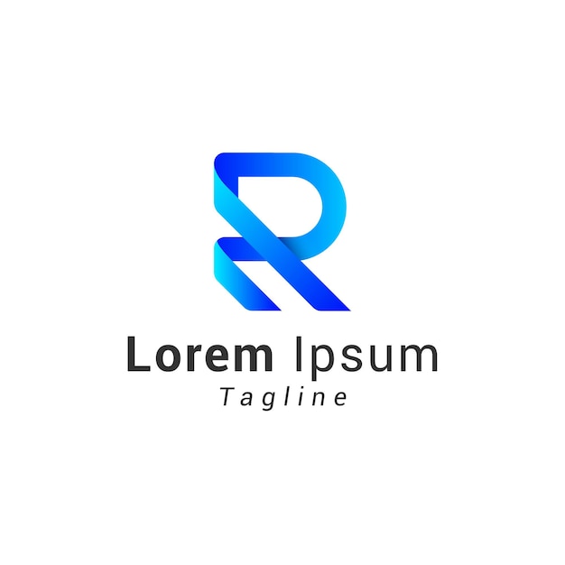 Logotipo de color degradado moderno letra R