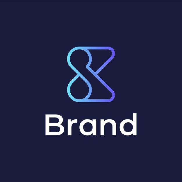 Logotipo de color degradado del monograma de la letra inicial K