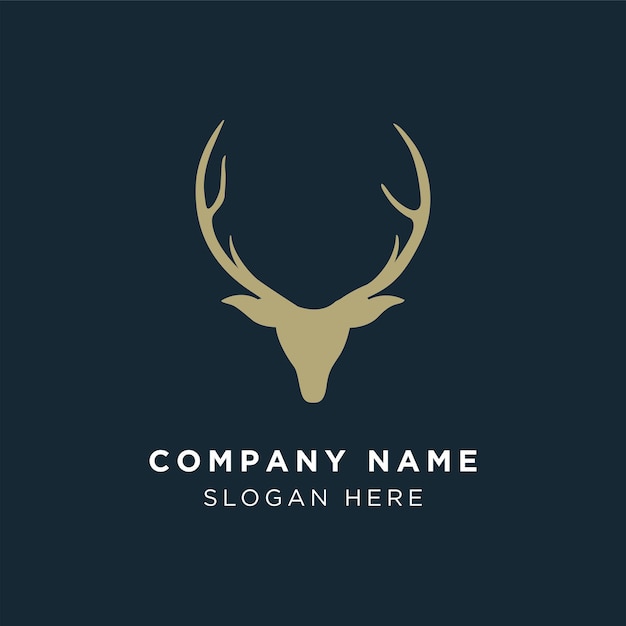 Logotipo de color dorado de ilustración de venado