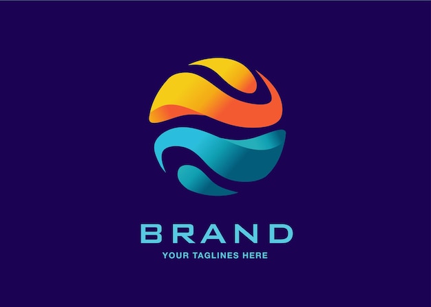 El logotipo de color de la esfera abstracta