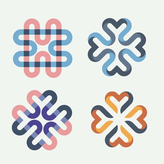 Logotipo de color geométrico de corazón abstracto