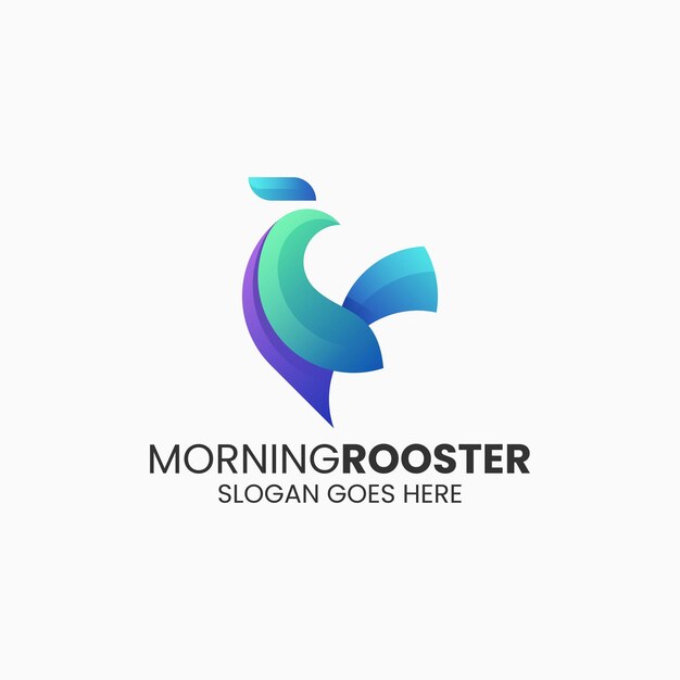 El logotipo de color Gradiente del Gallo de la Mañana
