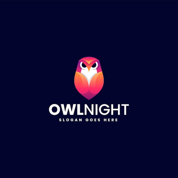 El logotipo de color Owl Night Gradient