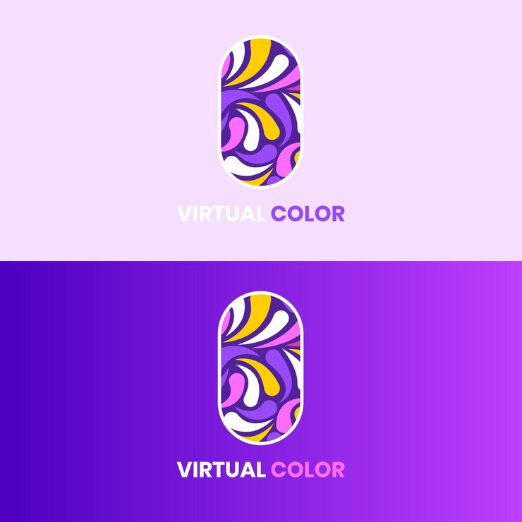 Vector logotipo de color virtual púrpura vector. adecuado para la diversión de tu logo