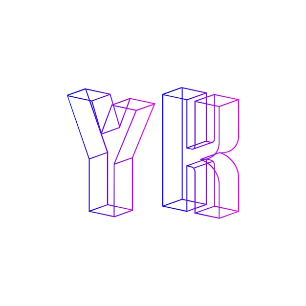 el logotipo de color yk con gradiente