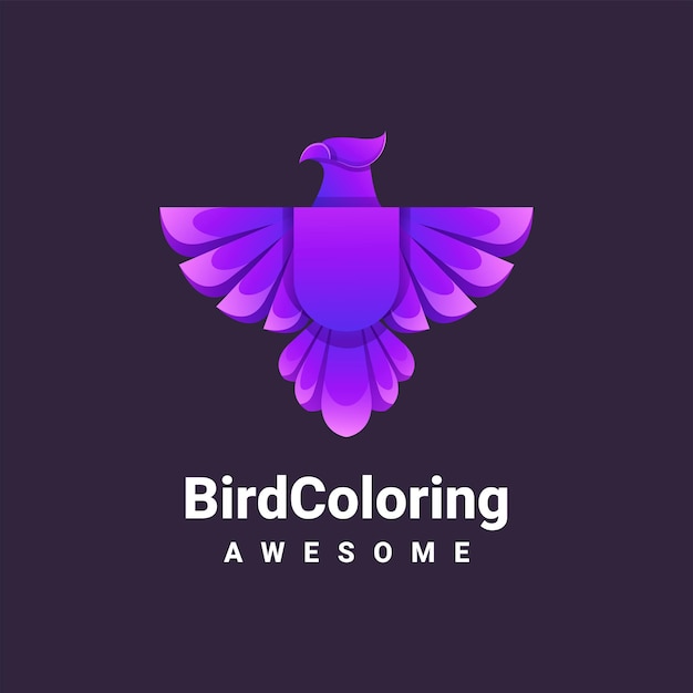 Logotipo para colorear pájaro