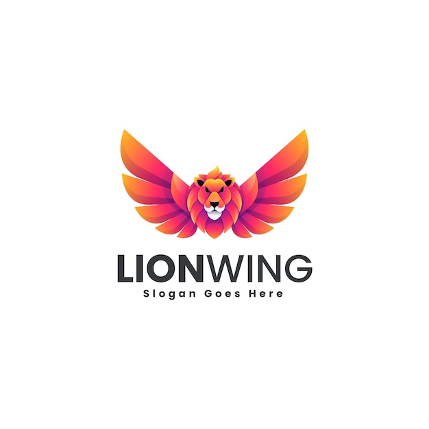 Logotipo de colores con gradiente de ala de león