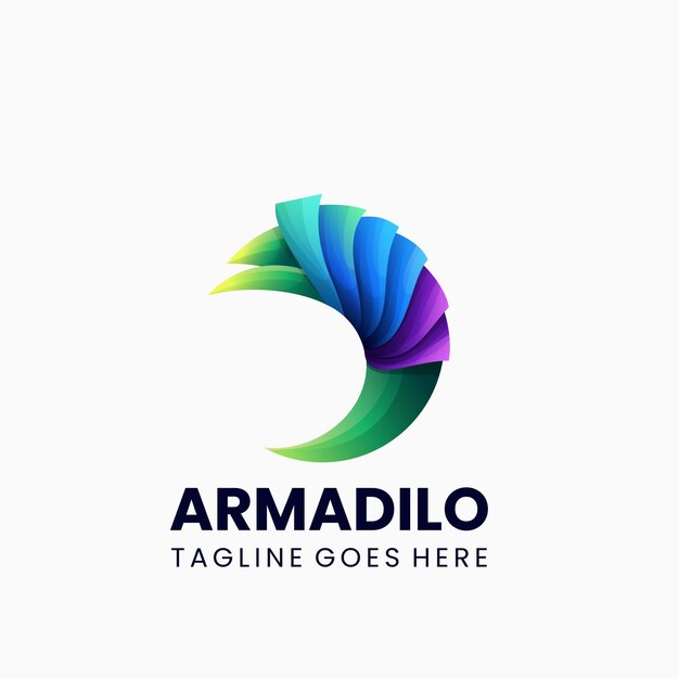 Logotipo de colores con gradiente de armadillo