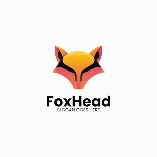 Logotipo de colores con gradiente de cabeza de zorro