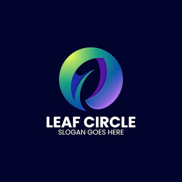 Logotipo de colores con gradiente circular de hojas