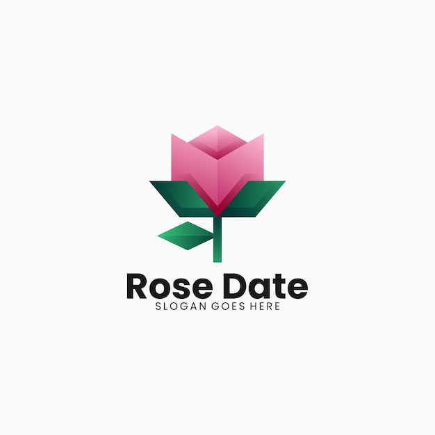 Logotipo de colores con gradiente de fecha rosa
