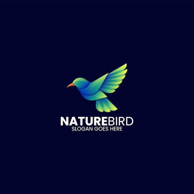Logotipo de colores con gradiente de la naturaleza de las aves