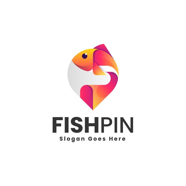 El logotipo de colores de Pin Fish Gradient
