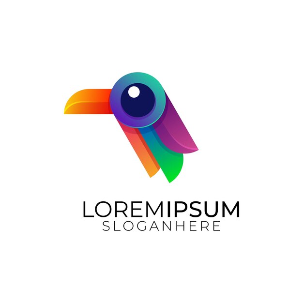 Logotipo colorido abstracto de aves