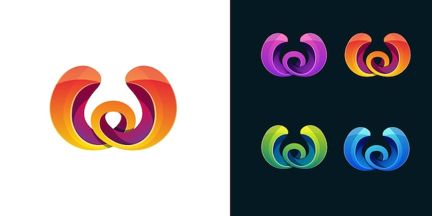 Logotipo colorido abstracto fluido