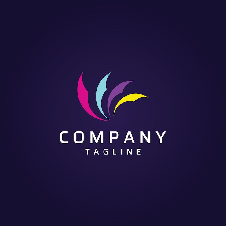 Vector logotipo colorido abstracto impresión digital servicios de impresión tecnología de medios e internet con un concepto moderno y simple
