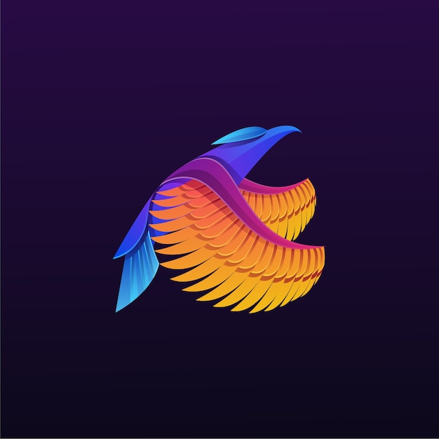 Logotipo colorido de águila