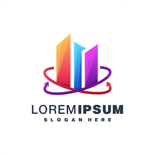 Logotipo colorido de bienes raíces