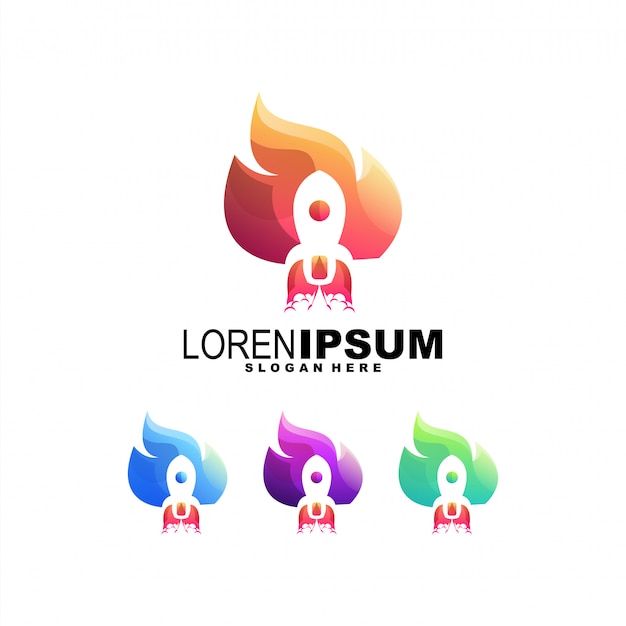 logotipo de colorido cohete