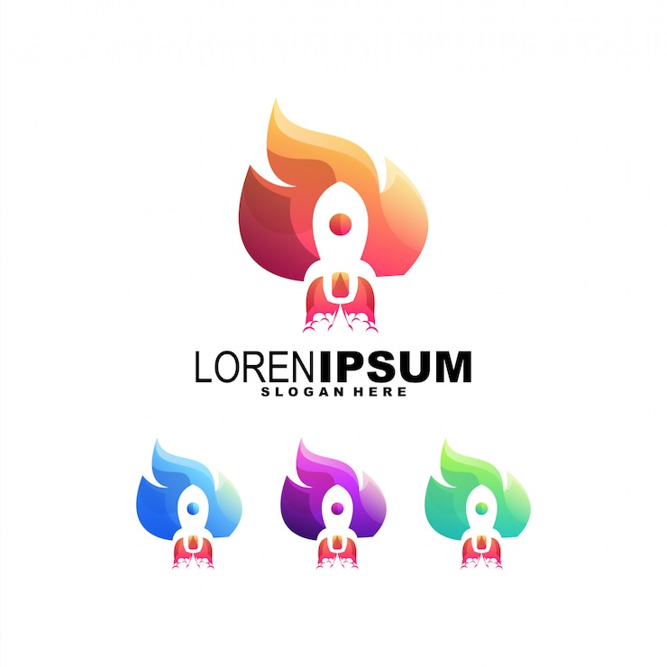 Vector logotipo de colorido cohete