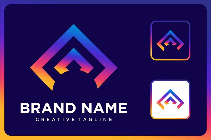 Vector logotipo colorido degradado geométrico abstracto