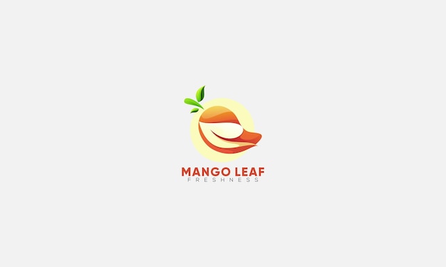 Logotipo colorido degradado moderno de hoja de mango