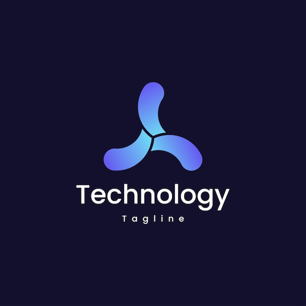 Logotipo colorido degradado moderno de tecnología
