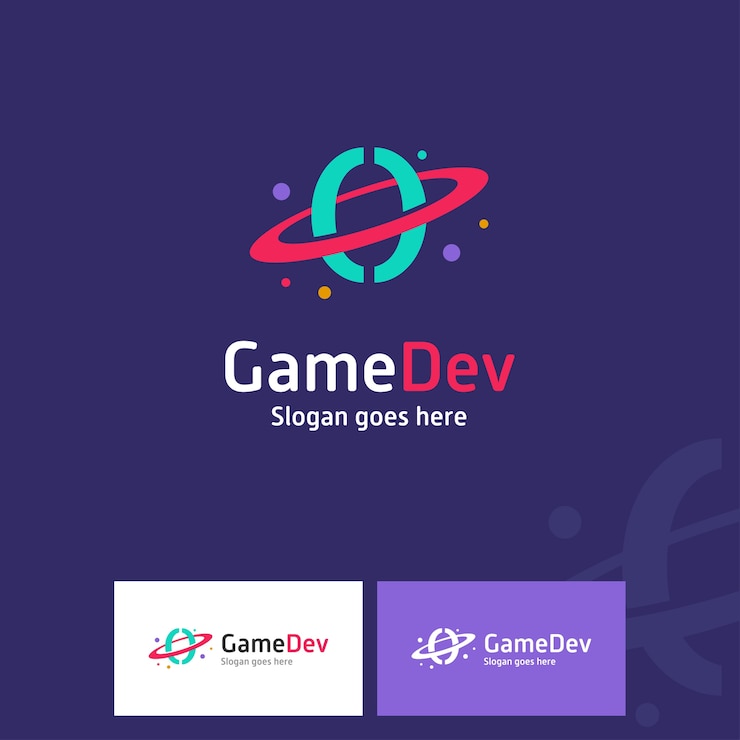 Vector logotipo colorido desarrollador de juegos