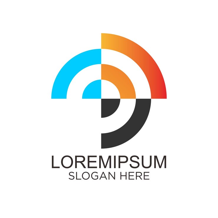 Vector un logotipo colorido para una empresa con forma abstracta