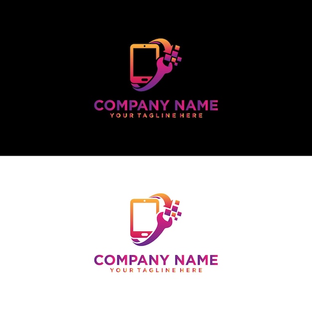 Vector un logotipo colorido para una empresa de telefonía móvil.