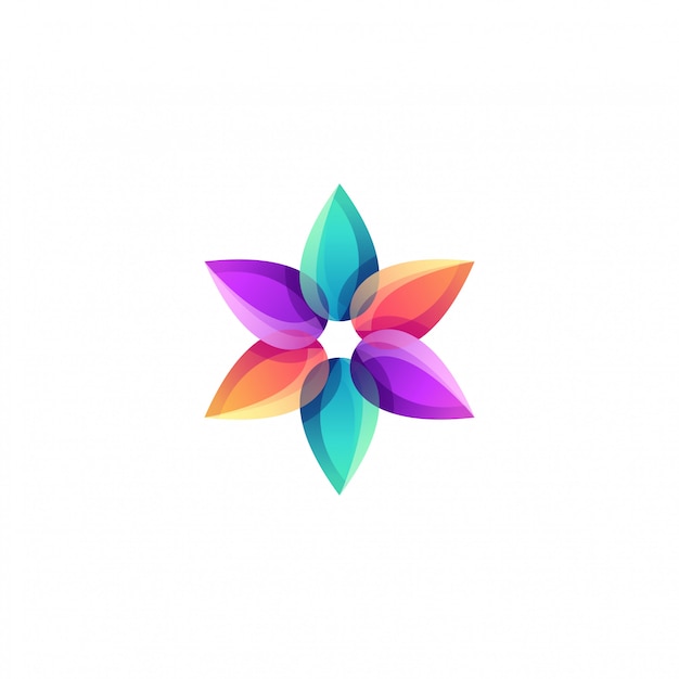 Vector logotipo colorido de flor de loto yoga