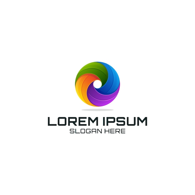 Logotipo colorido con forma de remolino