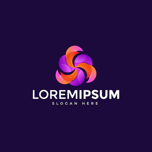 Logotipo colorido con forma de remolino