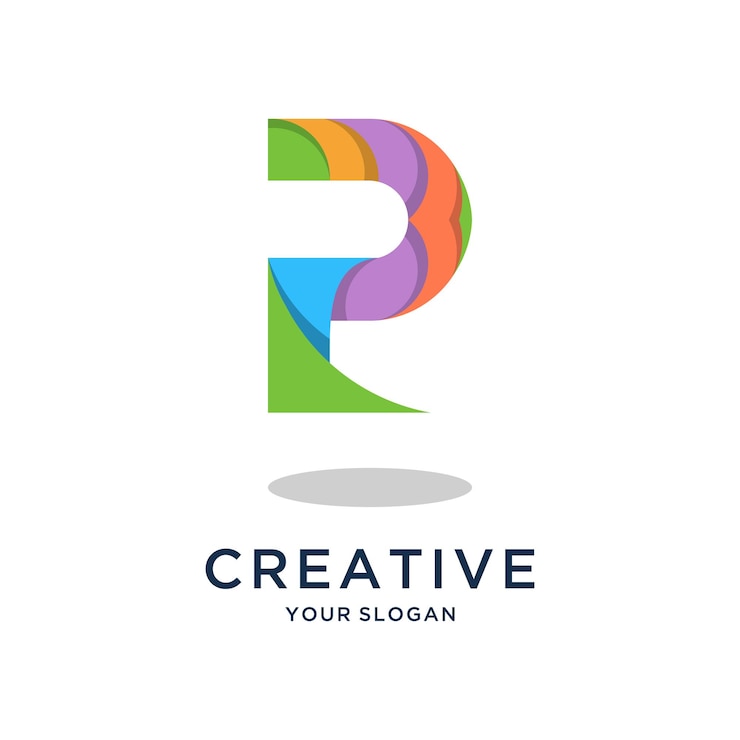 Vector logotipo colorido con forma de remolino